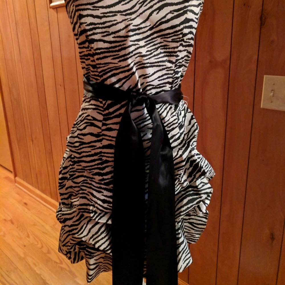 Zebra print formal dress